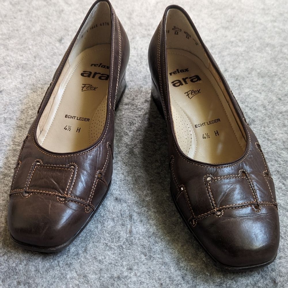 Ara Leather Pumps Brown 7.5
